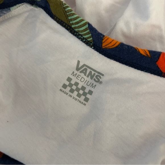 ❤️ Vans Women's White Floral Sleeve Raglan Tee M - Picture 6 of 10